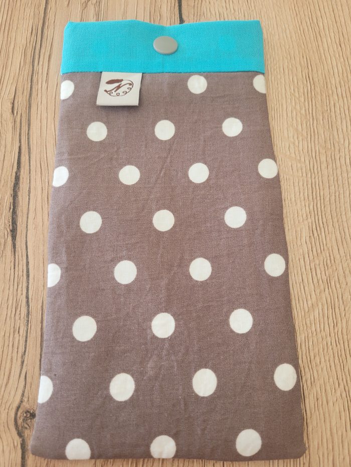 Étui à lunettes - Turquoise et chocolat
